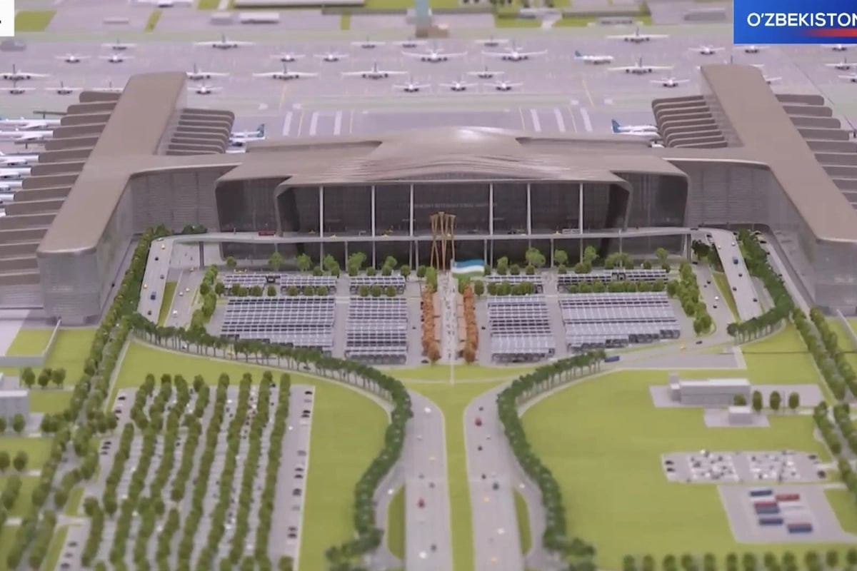 The new Tashkent airport will be built 7 km east of Yangiyul. Location